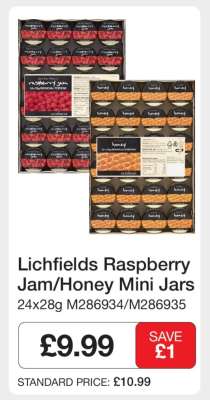 Lichfields Raspberry Jam/Honey Mini Jars