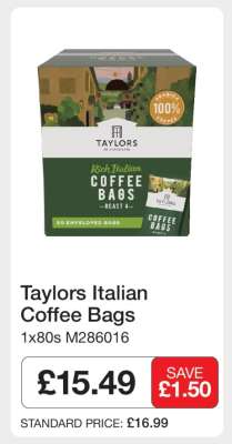 Taylors Italian Coffee Bags