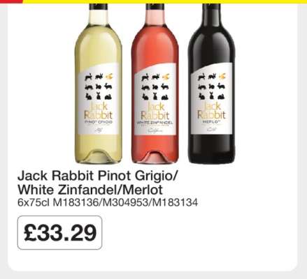 Jack Rabbit Pinot Grigio/White Zinfandel/Merlot