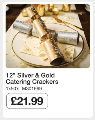 12” Silver & Gold Catering Crackers