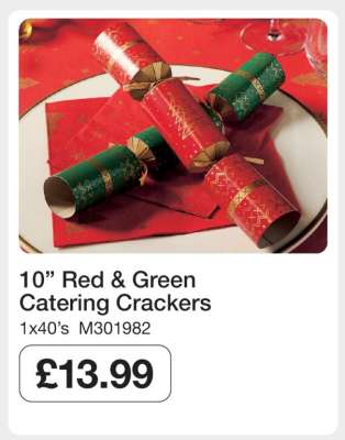 10” Red & Green Catering Crackers