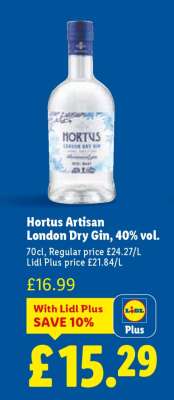 Hortus Artisan London Dry Gin, 40% vol.