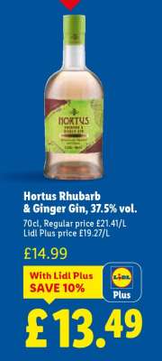 Hortus Rhubarb & Ginger Gin, 37.5% vol.
