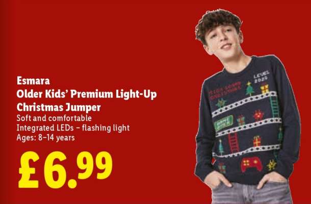 Esmara Older Kids’ Premium Light-Up Christmas Jumper