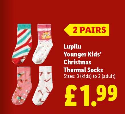 Lupilu Younger Kids’ Christmas Thermal Socks