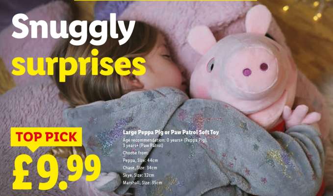 Large Peppa Pig or Paw Patrol Soft Toy