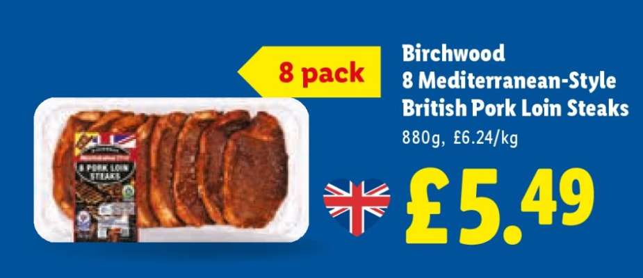 Birchwood 8 Mediterranean-Style British Pork Loin Steaks