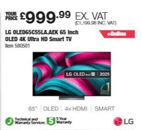 LG OLED65C55LA.AEK 65 Inch OLED 4K Ultra HD Smart TV