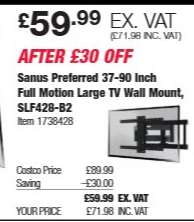 Sanus Preferred 37-90 Inch Full Motion Large TV Wall Mount, SLF428-B2