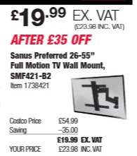 Sanus Preferred 26-55” Full Motion TV Wall Mount, SMF421-B2