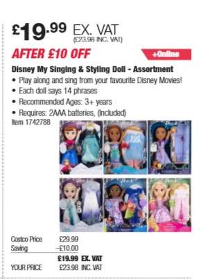 Disney My Singing & Styling Doll - Assortment