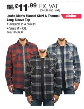 Jachs Men's Flannel Shirt & Thermal Long Sleeve Top