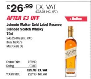 Johnnie Walker Gold Label Reserve Blended Scotch Whisky 70cl