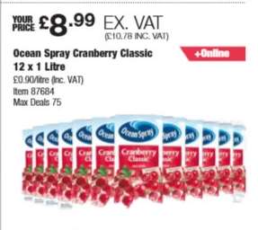 Ocean Spray Cranberry Classic 12 x 1 Litre