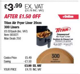 Titan Air Fryer Liner 20cm