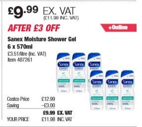 Sanex Moisture Shower Gel 6 x 570ml