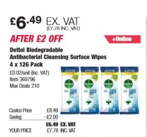 Dettol Biodegradable Antibacterial Cleansing Surface Wipes 4 x 126 Pack