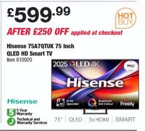 Hisense 75A7QTUK 75 Inch QLED HD Smart TV