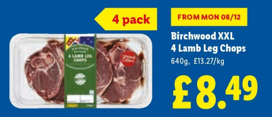 Birchwood XXL 4 Lamb Leg Chops