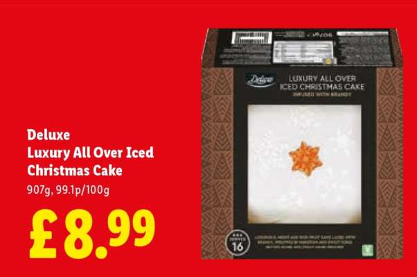 Deluxe Luxury All Over Iced Christmas Cake