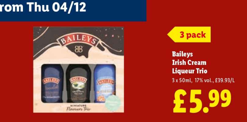 Baileys Irish Cream Liqueur Trio