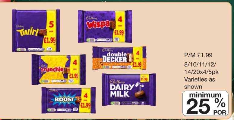 Cadbury Chocolate Packs