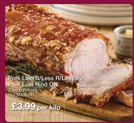 Pork Loin B/Less R/Less av/ Pork Loin Rind ON