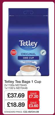 Tetley Tea Bags 1 Cup