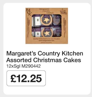 Margaret’s Country Kitchen Assorted Christmas Cakes