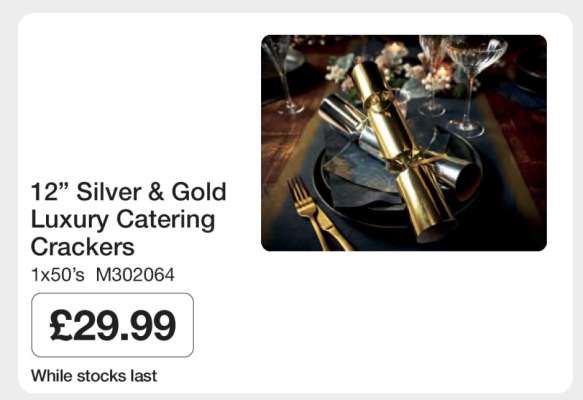 12” Silver & Gold Luxury Catering Crackers