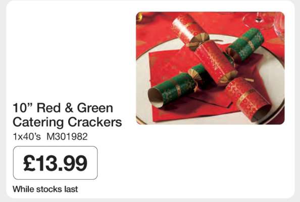 10” Red & Green Catering Crackers