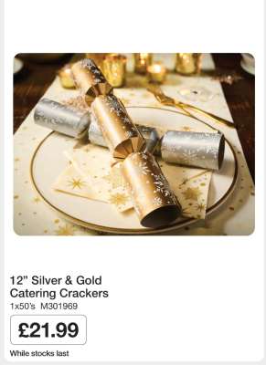 12” Silver & Gold Catering Crackers