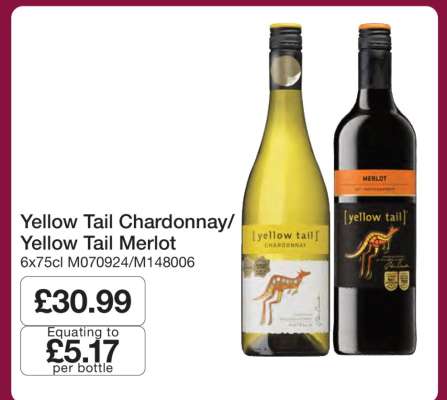 Yellow Tail Chardonnay/Yellow Tail Merlot