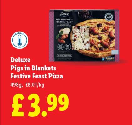 Deluxe Pigs in Blankets Festive Feast Pizza