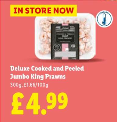 Deluxe Cooked and Peeled Jumbo King Prawns
