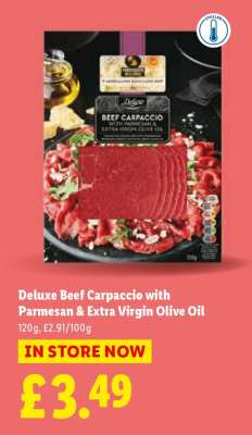 Deluxe Beef Carpaccio with Parmesan & Extra Virgin Olive Oil