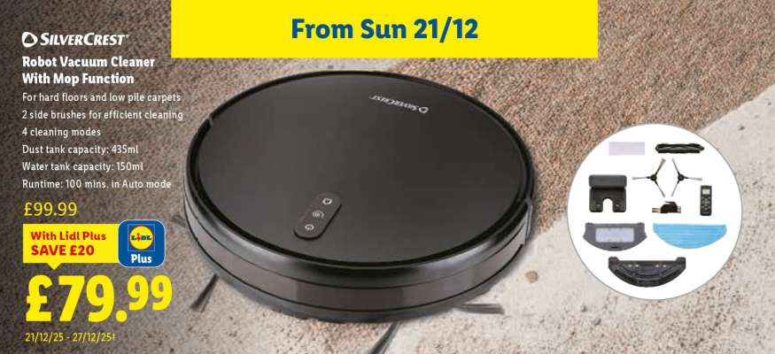 Silvercrest Robot Vacuum Cleaner With Mop Function