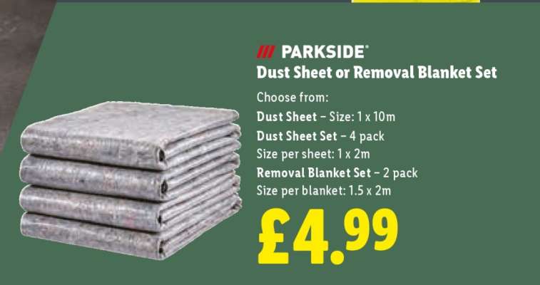 Parkside Dust Sheet or Removal Blanket Set
