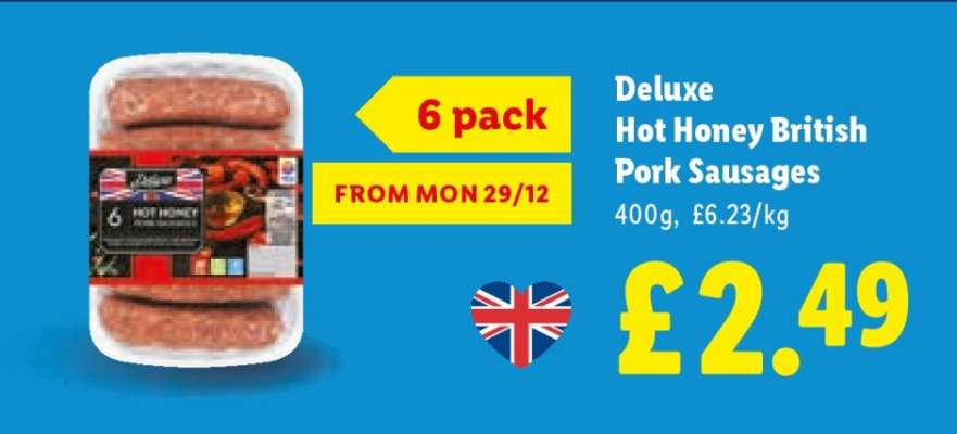 Deluxe Hot Honey British Pork Sausages