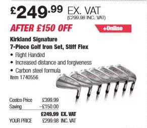 Kirkland Signature 7-Piece Golf Iron Set, Stiff Flex