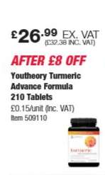 Youtheory Turmeric Advance Formula 210 Tablets