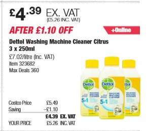 Dettol Washing Machine Cleaner Citrus 3 x 250ml
