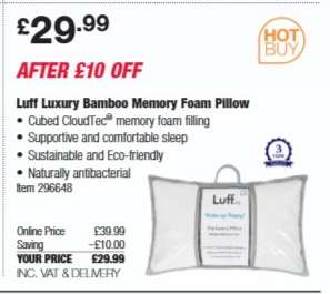 Luff Luxury Bamboo Memory Foam Pillow