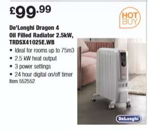 De'Longhi Dragon 4 Oil Filled Radiator 2.5kW, TRDSX41025E.WB
