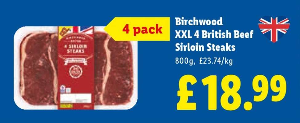 Birchwood XXL 4 British Beef Sirloin Steaks