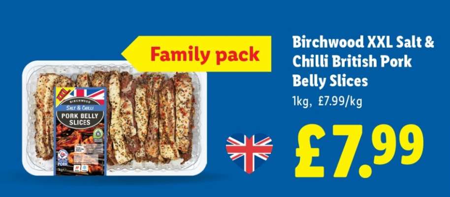 Birchwood XXL Salt & Chilli British Pork Belly Slices