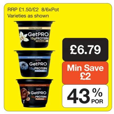 GetPRO Protein Yoghurts and Pudding