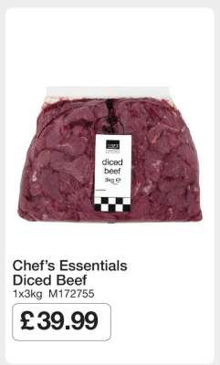 Chef’s Essentials Diced Beef