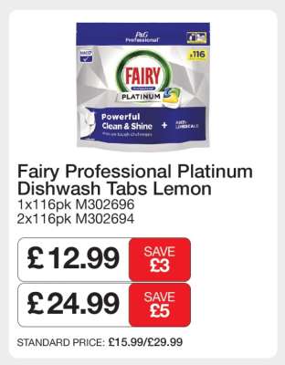 Fairy Professional Platinum Dishwash Tabs Lemon