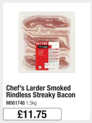 Chef’s Larder Smoked Rindless Streaky Bacon
